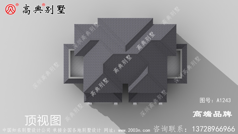 三层中式别墅效果图
