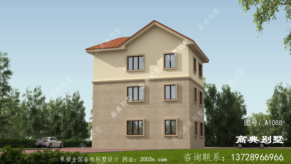 乡村欧式三层房子别墅设计图