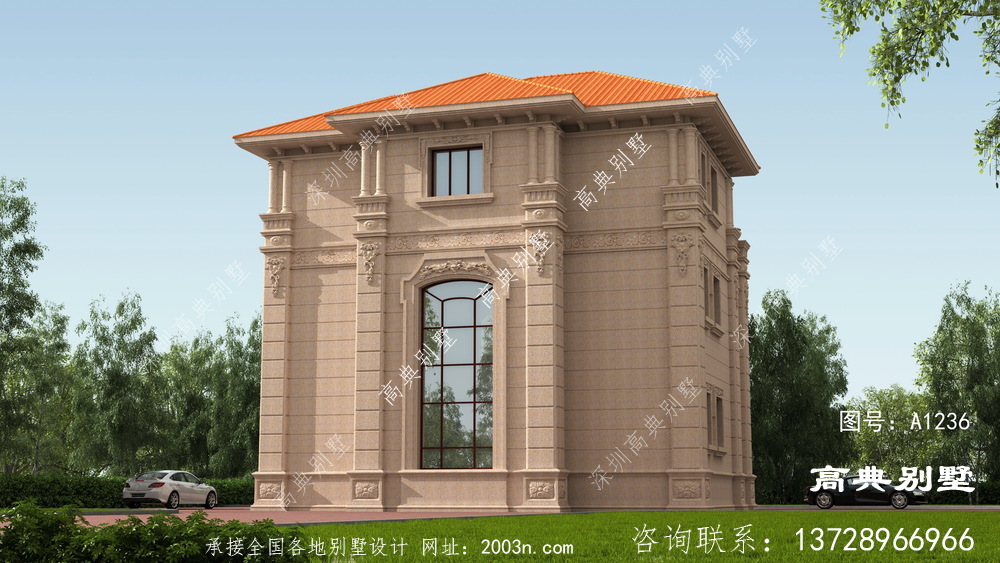 欧式石材三层自建别墅,真的太经典了