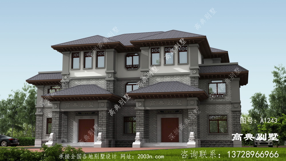 怎么建中式风格双拼别墅才宏伟壮观?