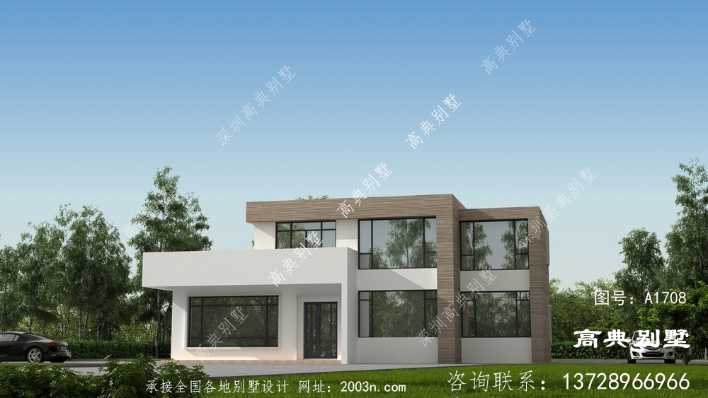 农村自建现代两层住宅设计图