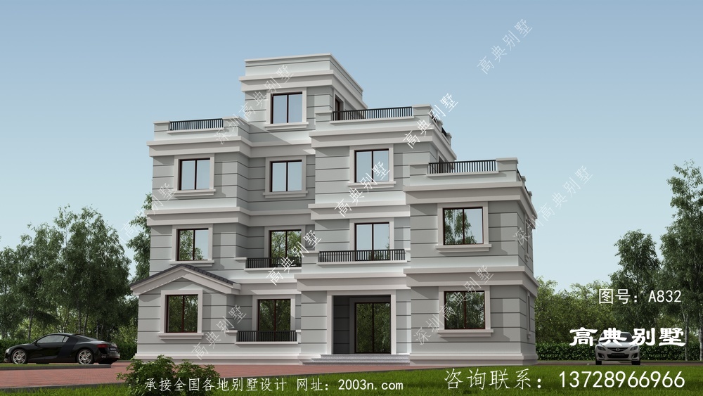 四層建甌別墅設(shè)計(jì)圖，高端大氣品位高