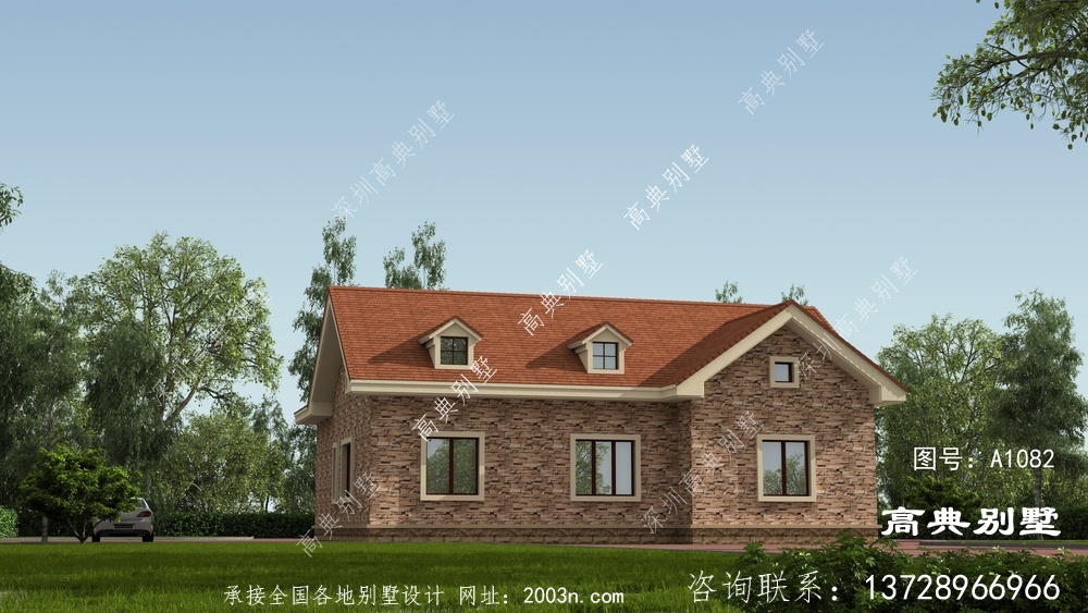 農(nóng)村一層歐式風(fēng)格別墅效果圖