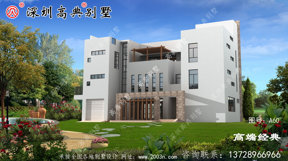 农村自建四层漂亮楼房图，外观气派，选一套回家建造吧！