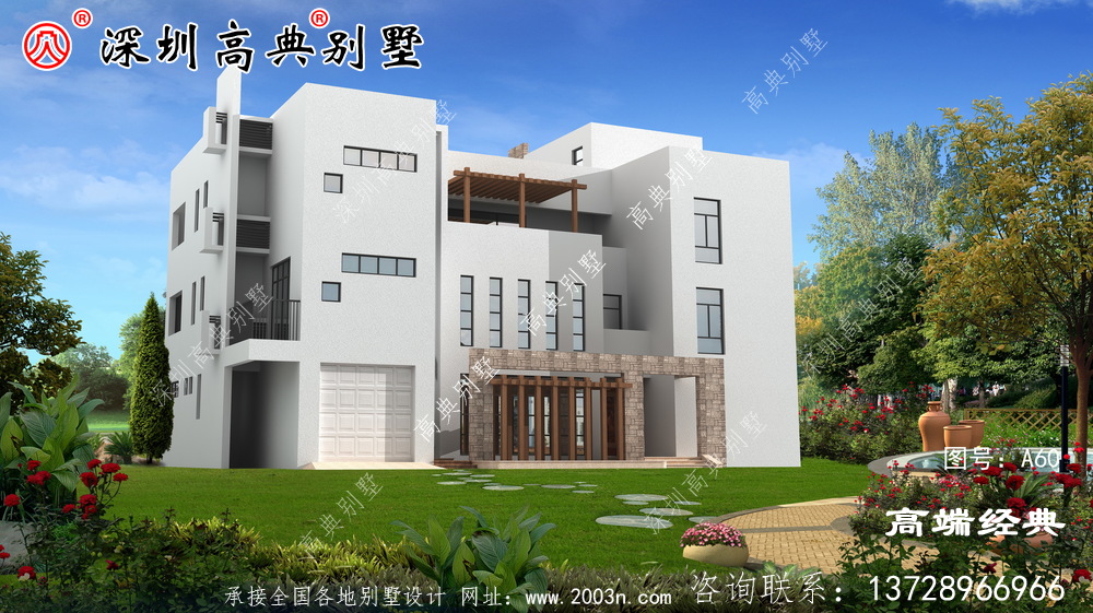 农村自建四层漂亮楼房图，外观气派，选一套回家建造吧！