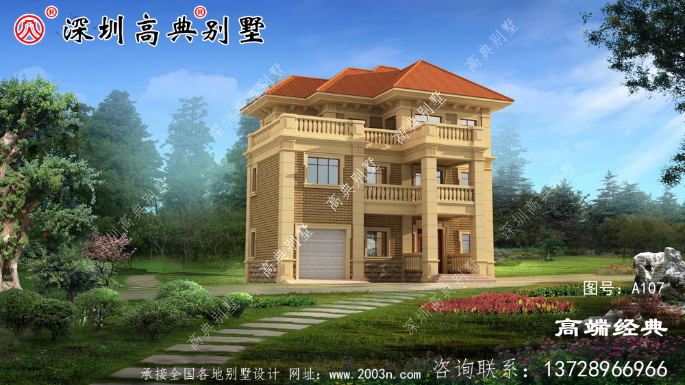 乡下三层自建房的设计图,养老别墅可以这样建。