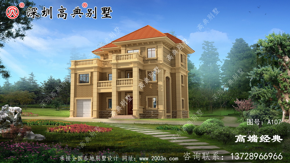 乡下三层自建房的设计图,养老别墅可以这样建。