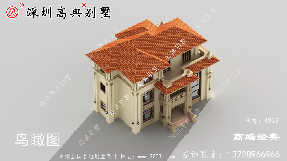 农村自营住宅三层外观效果图,外观大气内部布局无可挑剔。