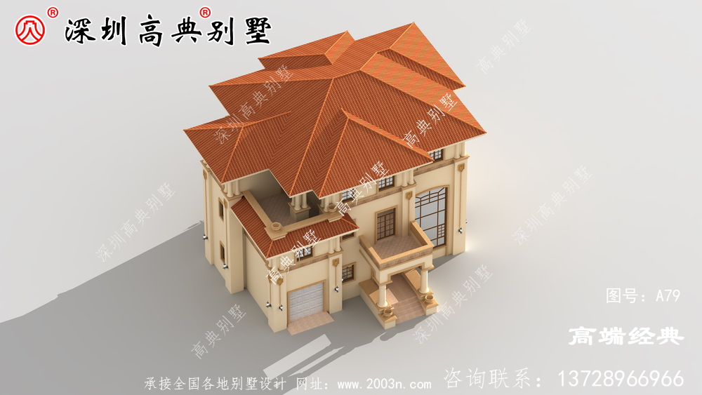 别墅配色温柔大方 ,橘色坡屋顶非常温馨