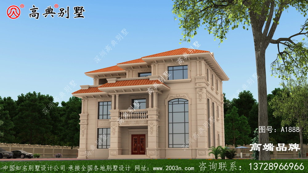 欧式石材三层别墅户型图,看完觉得自己家房子白建了