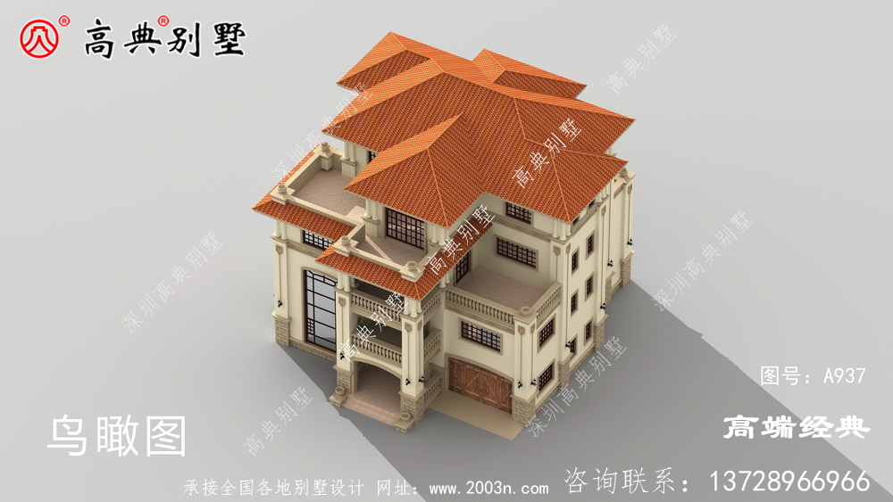 三层欧式别墅,外观精致靓丽,内部功能丰富