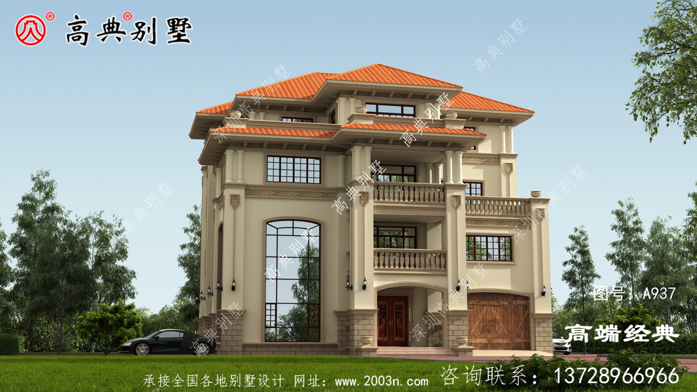 三层欧式别墅,外观精致靓丽,内部功能丰富