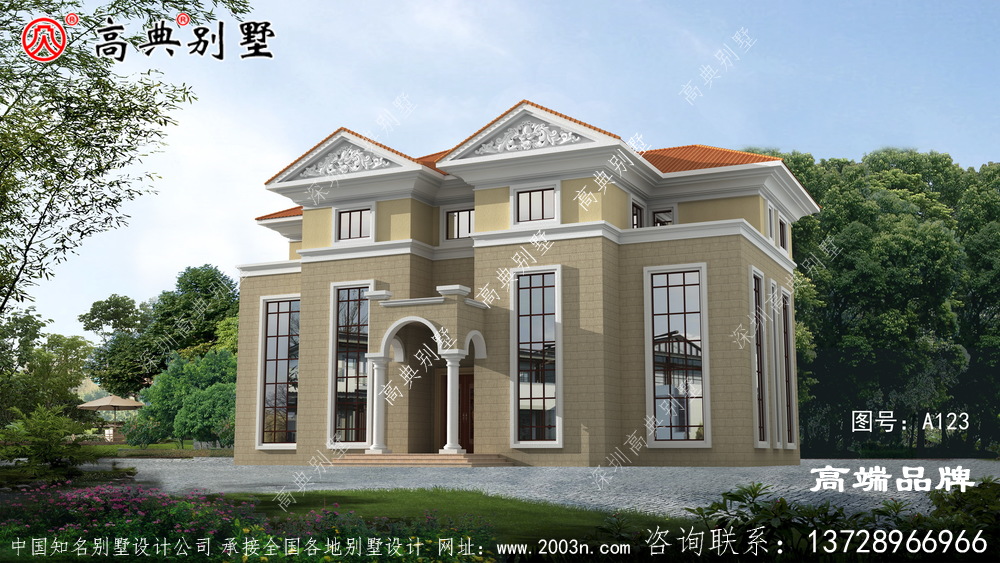 复式三层别墅,色彩绚丽、热情洋溢的家居环境
